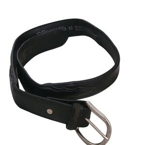 NOCONA Black‎ Leather Belt Silver Buckle Textured Surface Cowboy Western Busines